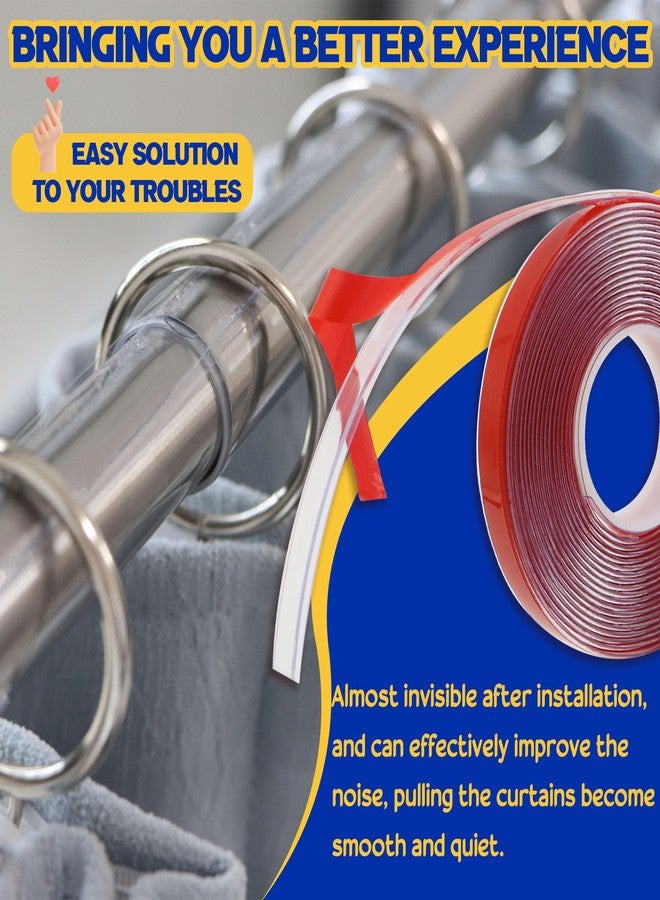 LUTQ 13 Ft Rod Tape - Smooth and Silent Sliding Accessories for Drapery Rings - Hard Surface - Wide - Make Curtains Slide Easier - Image 3